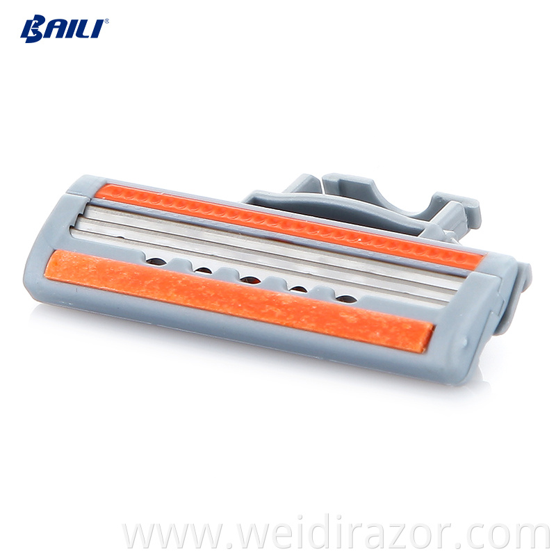 China best shaving razor factory manufacturing triple blade head plastic handle system razor